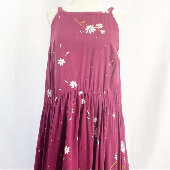 Torrid Floral  High Low Challis Neck Keyhole Dress - Picture 1 of 10